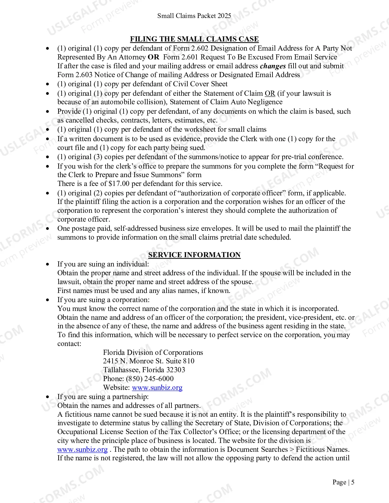 Preview Small Claims Forms and Instructions Packet