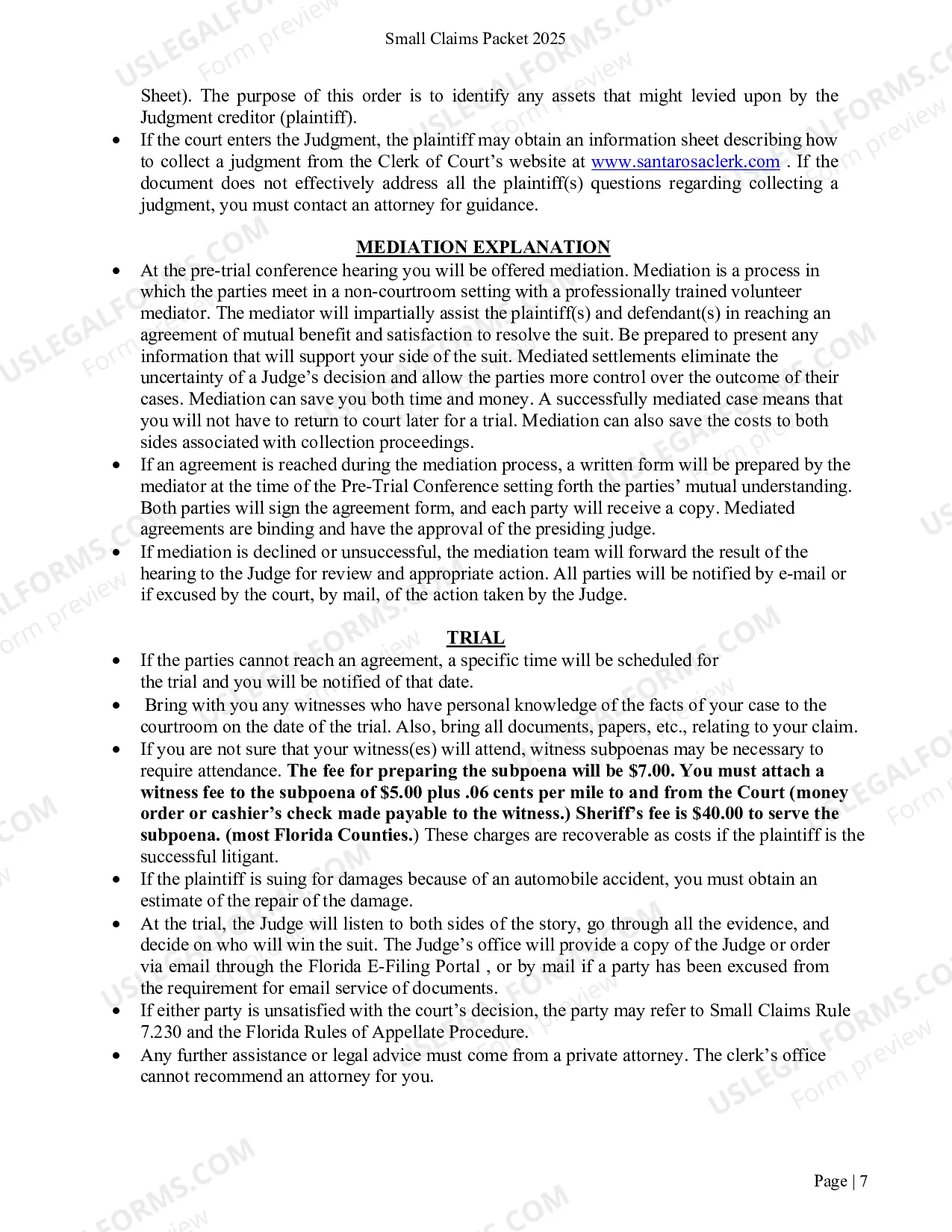 Preview Small Claims Forms and Instructions Packet