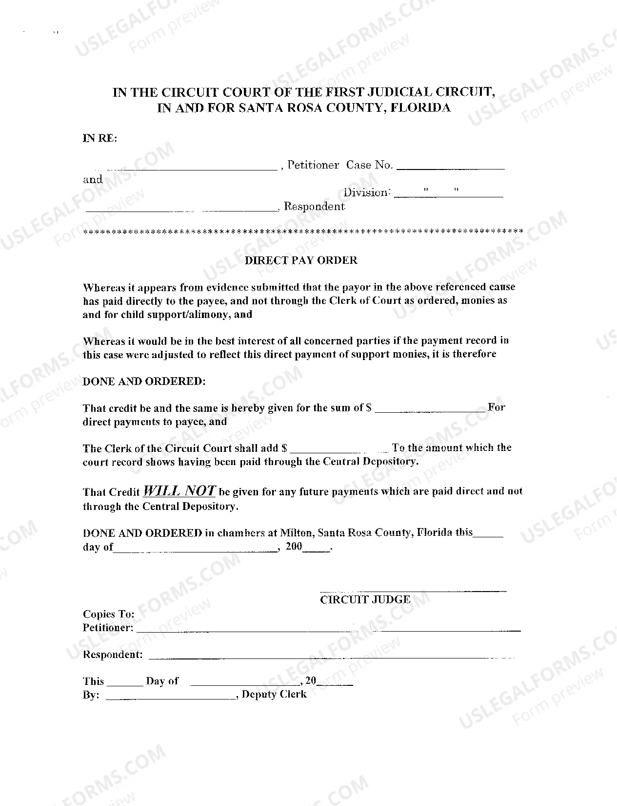 Preview Direct Pay Affidavit