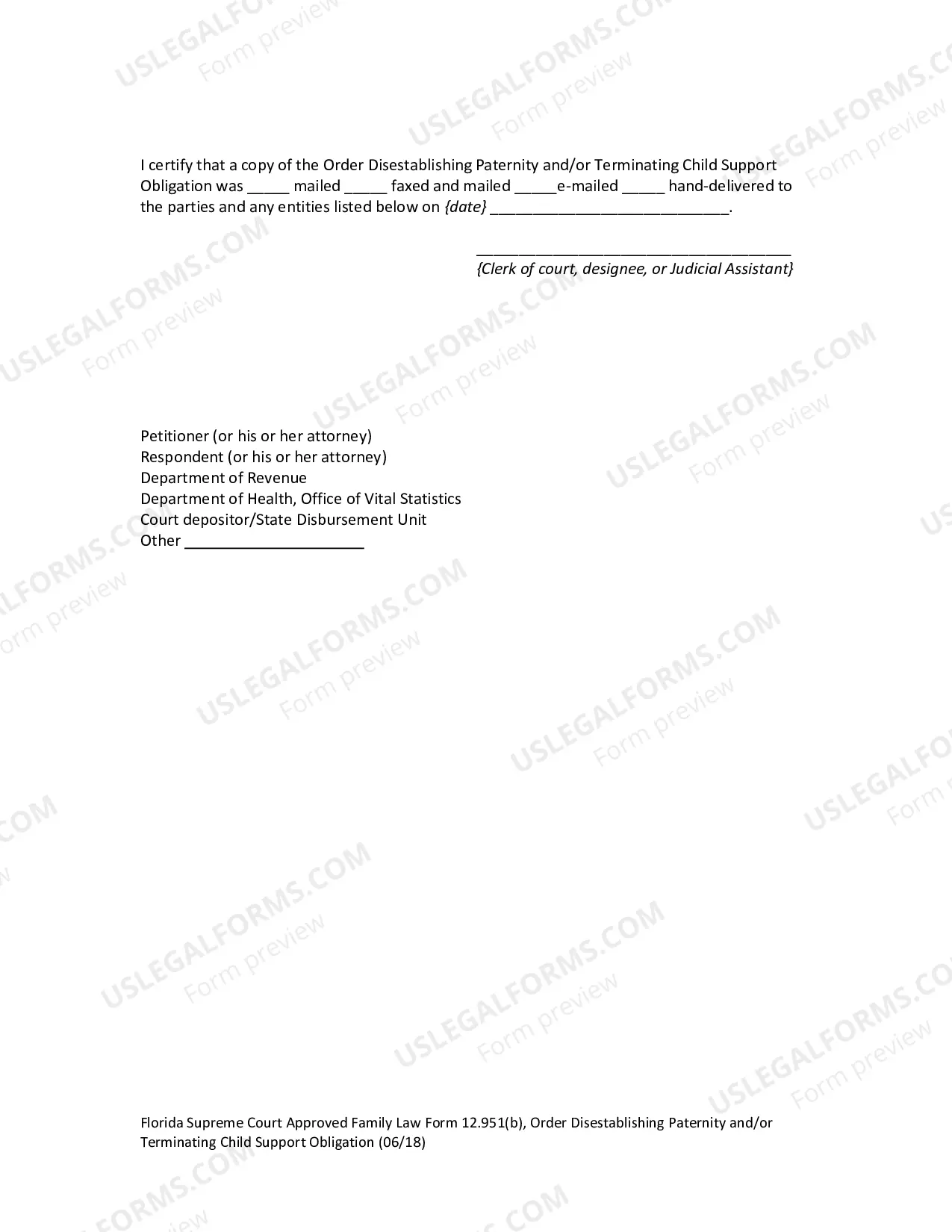 Preview Order Terminating Child Support And Or Alimony Payments