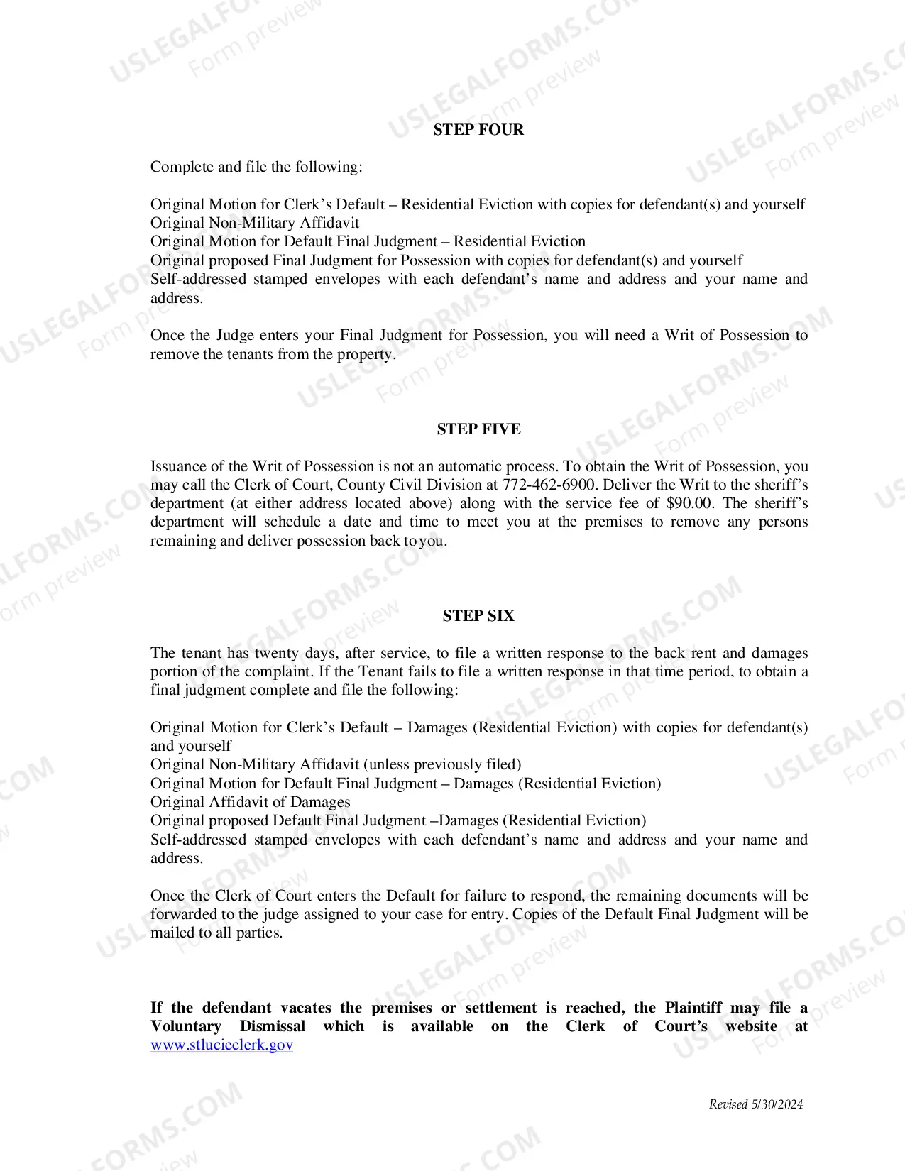 Preview Complaint For Eviction And Damages