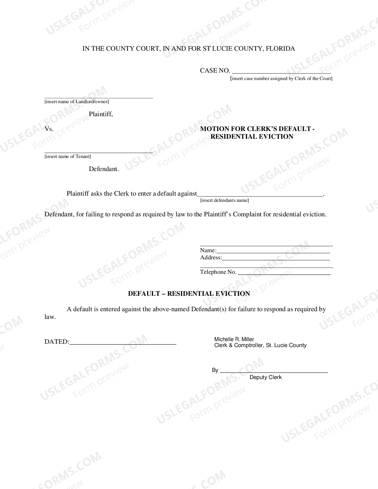 Preview Complaint For Eviction And Damages