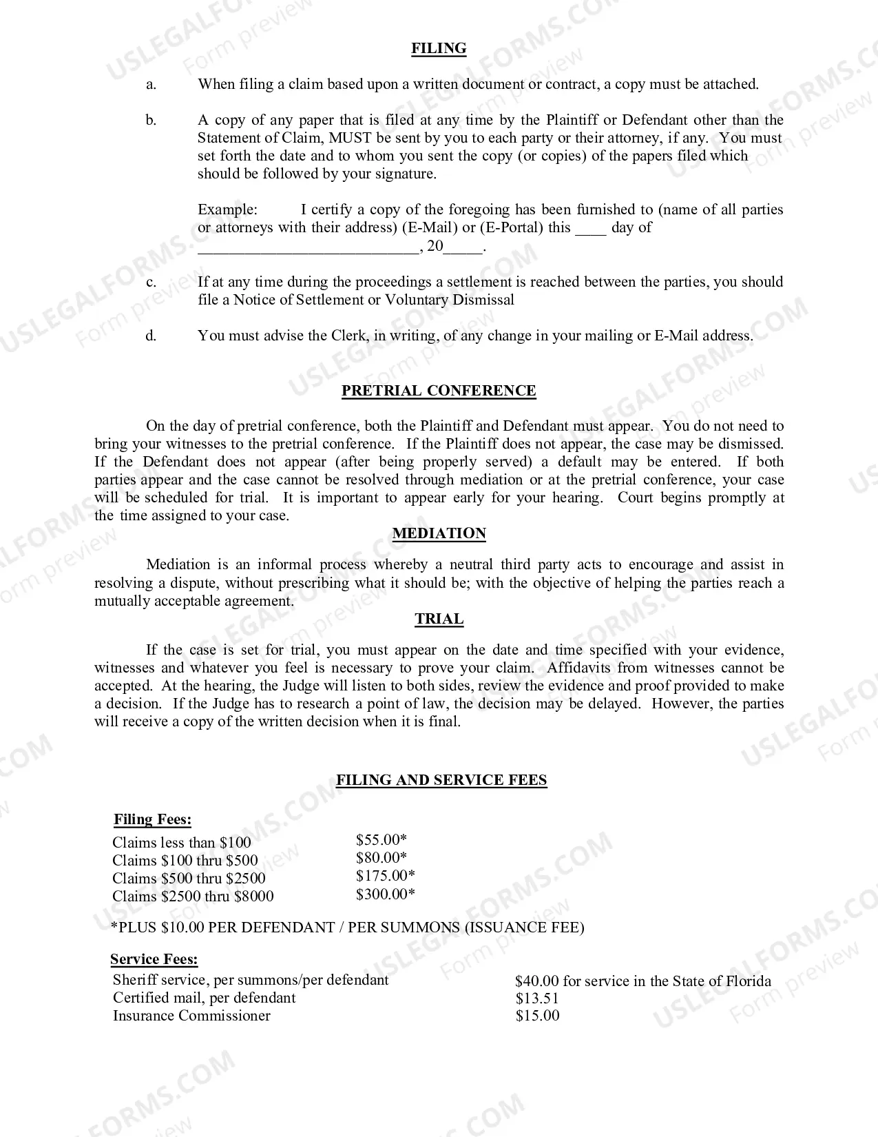 Preview Small Claims Packet