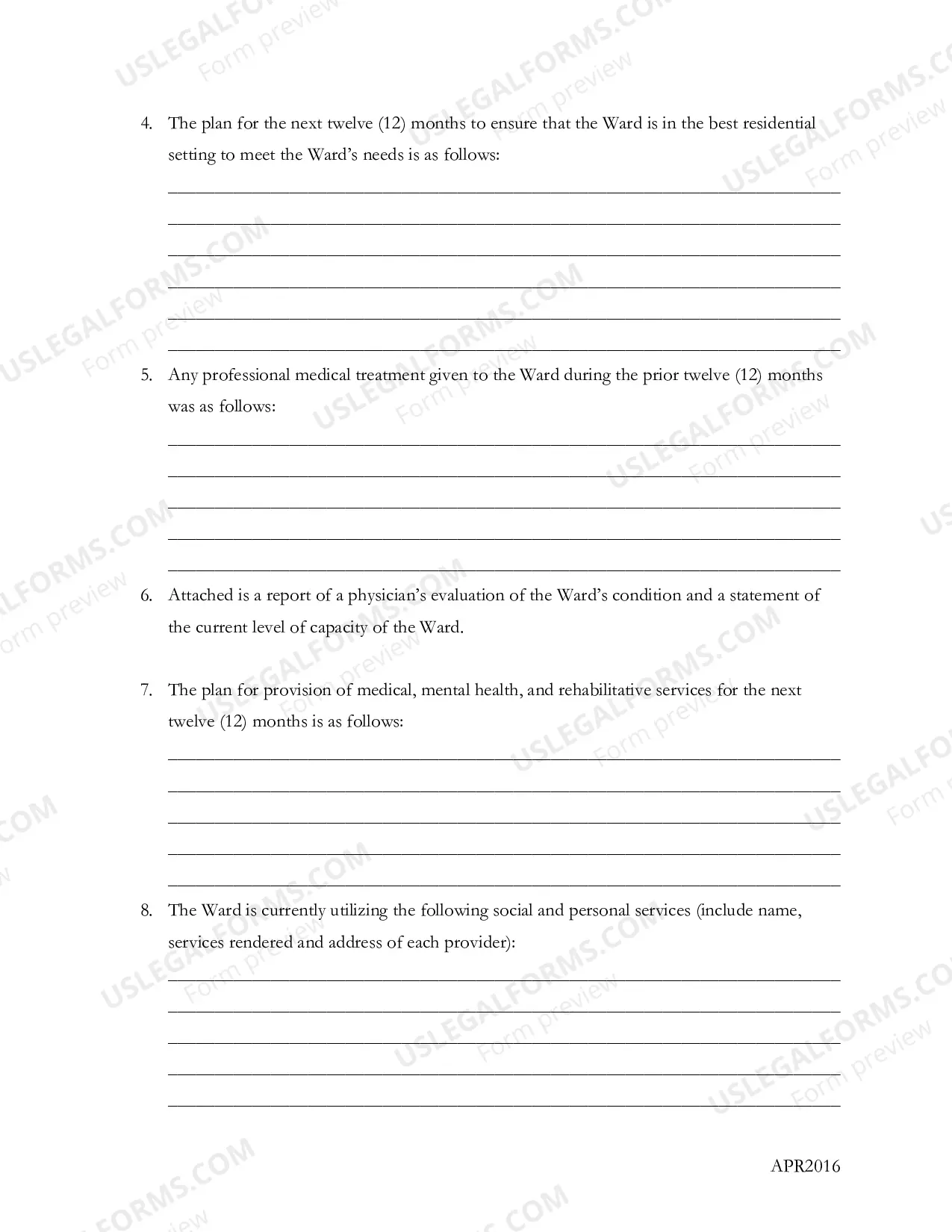 Preview Annual Plan and Report Accounting (Guardianship)