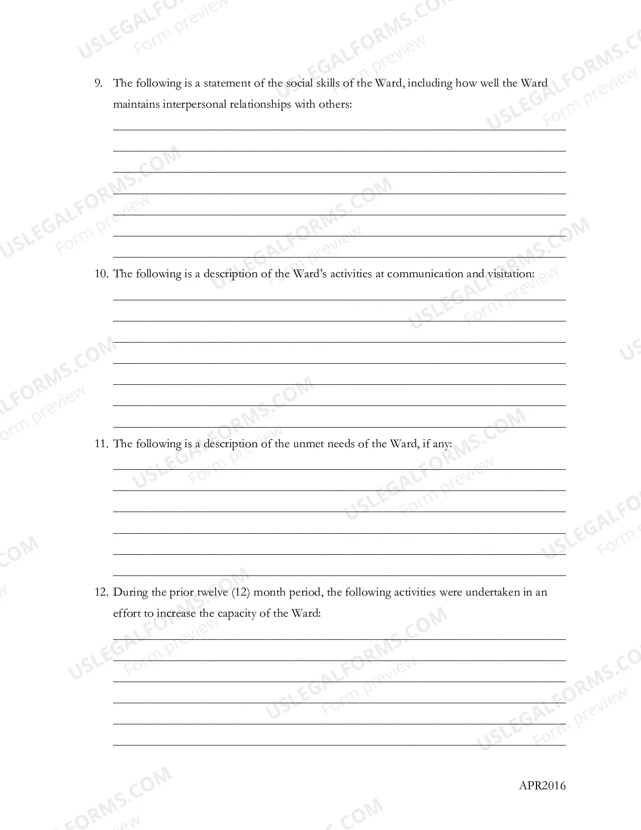 Preview Annual Plan and Report Accounting (Guardianship)