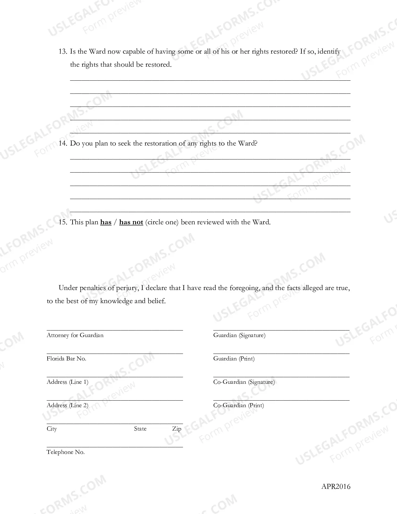 Preview Annual Plan and Report Accounting (Guardianship)