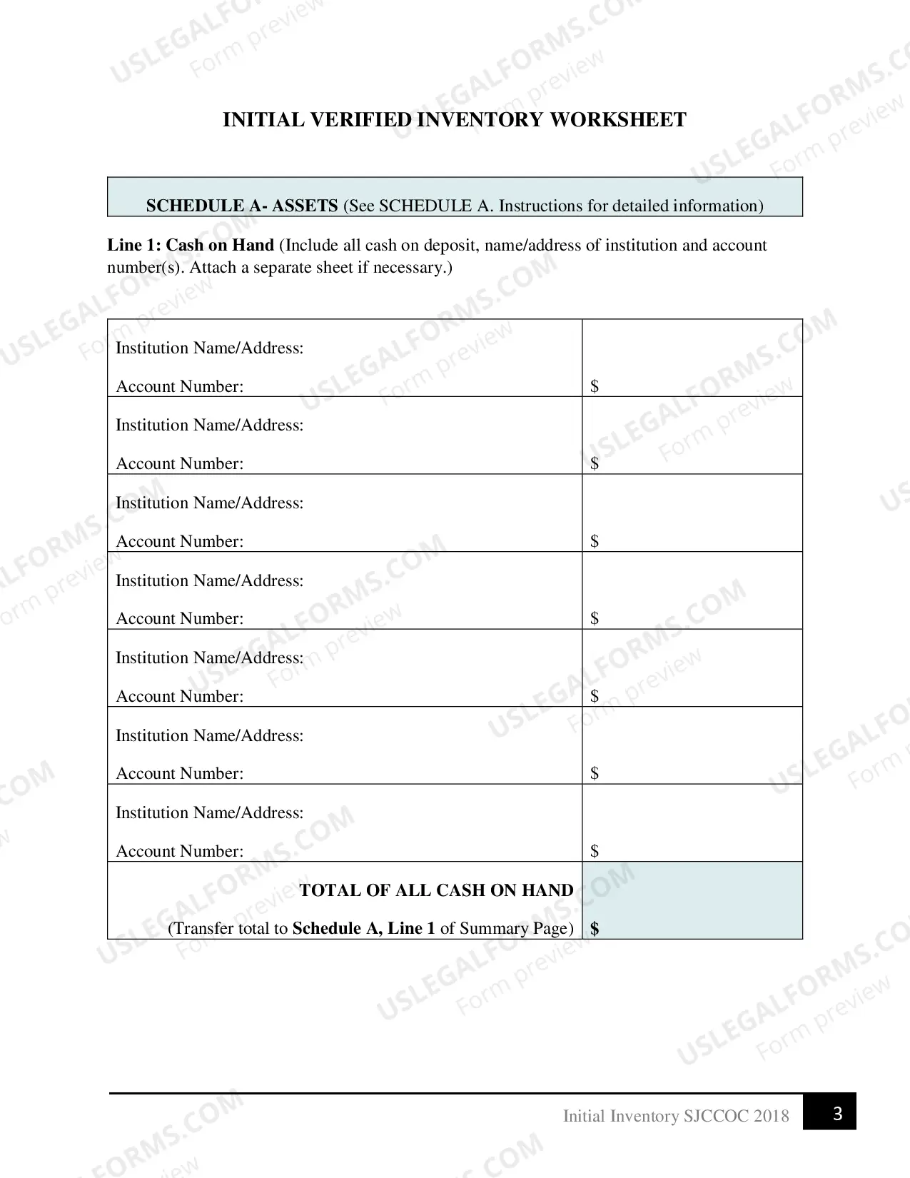 Preview Initial Verified Inventory (Guardianship)