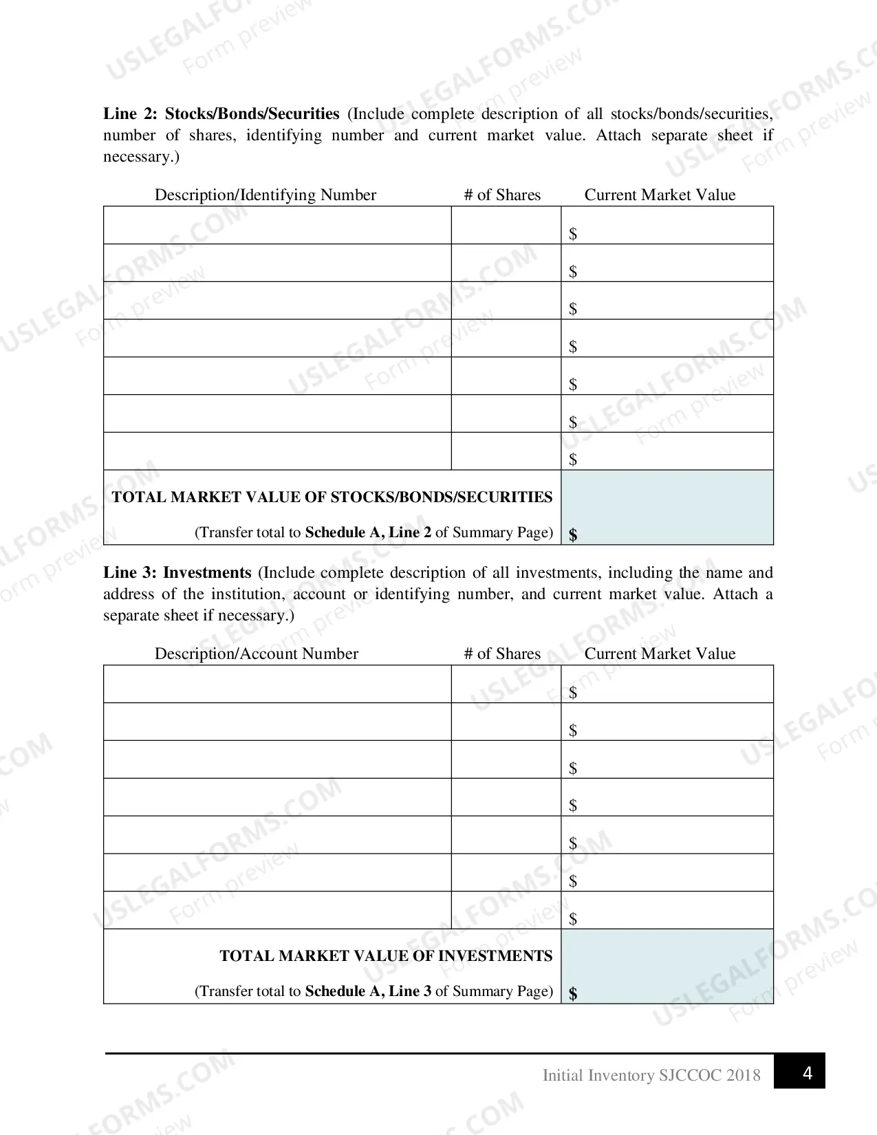 Preview Initial Verified Inventory (Guardianship)