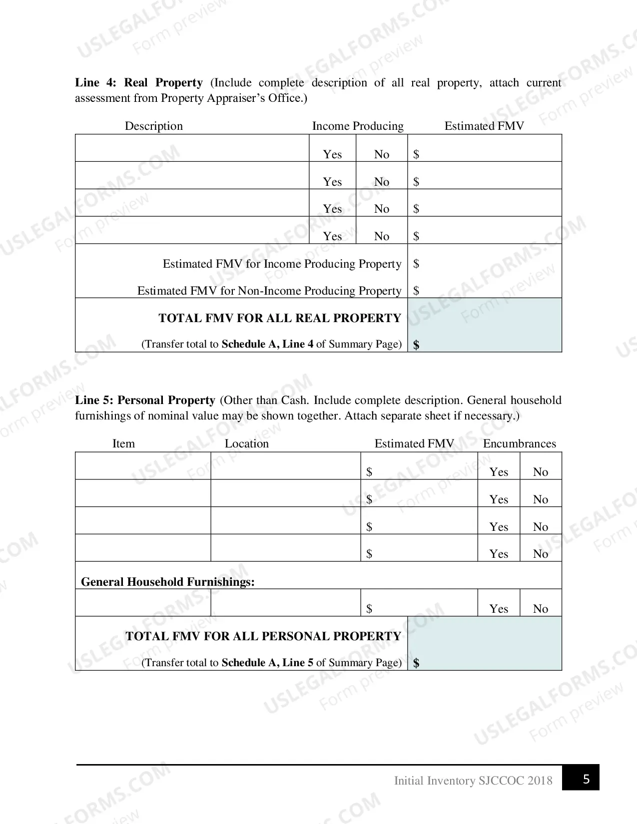Preview Initial Verified Inventory (Guardianship)