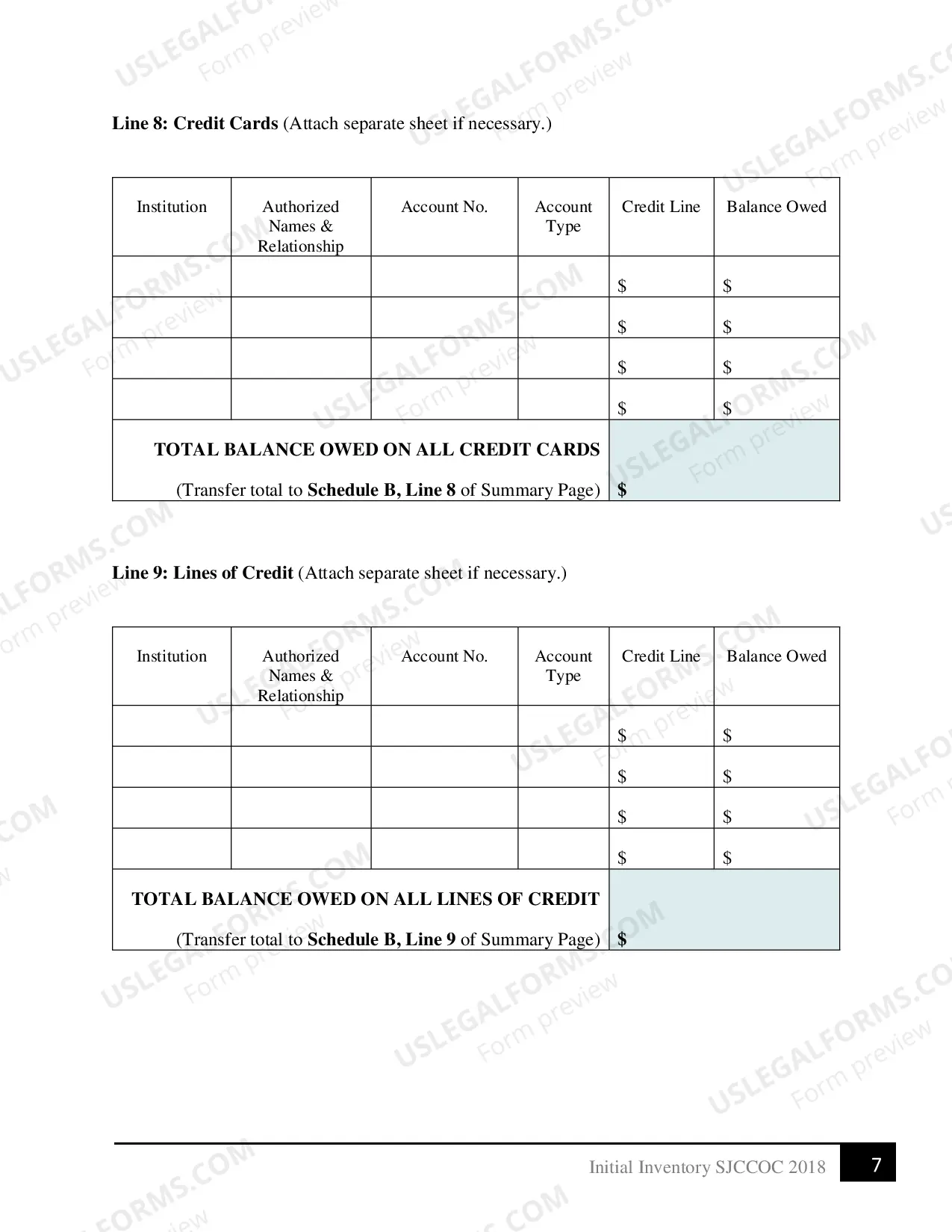 Preview Initial Verified Inventory (Guardianship)
