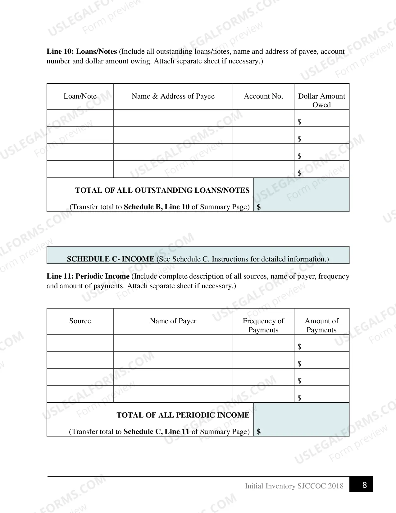 Preview Initial Verified Inventory (Guardianship)