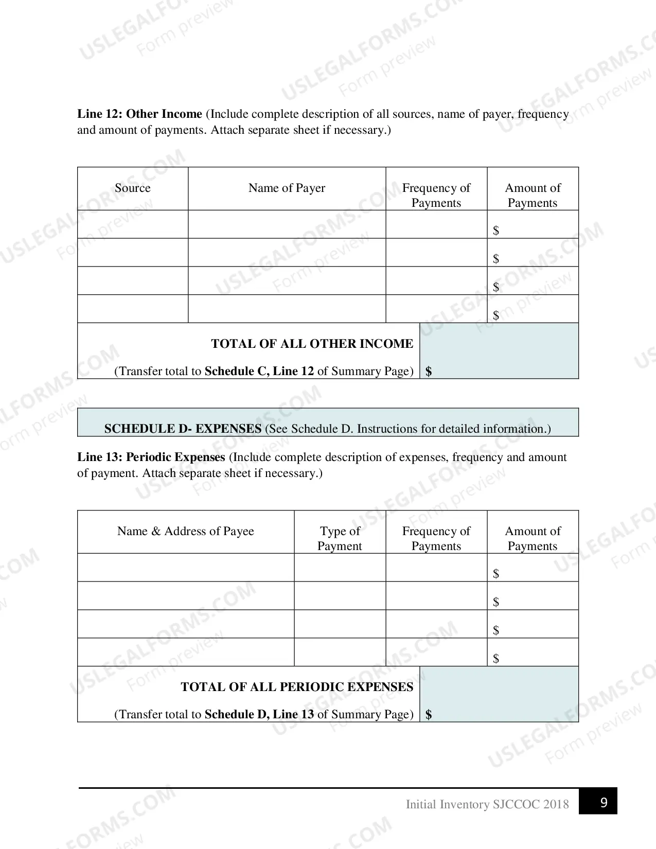 Preview Initial Verified Inventory (Guardianship)