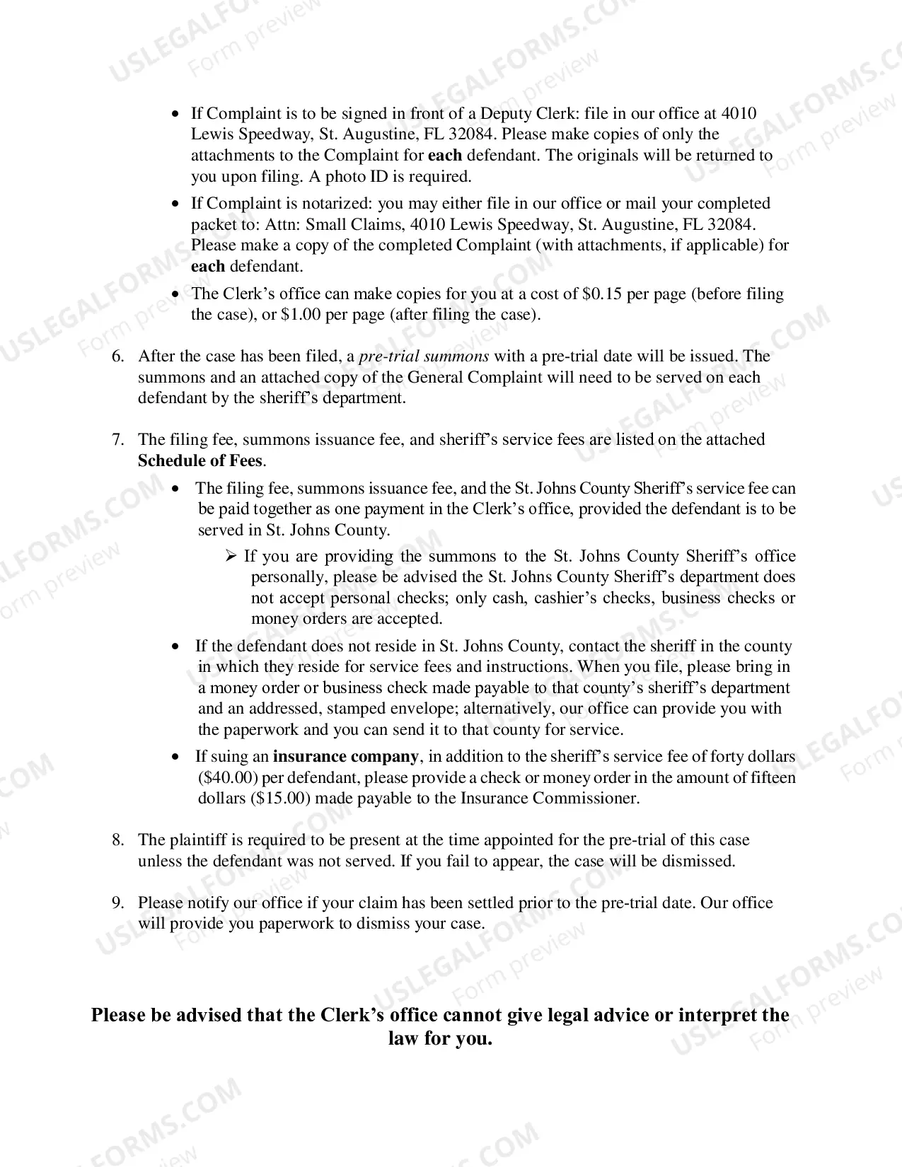 Preview General Complaint