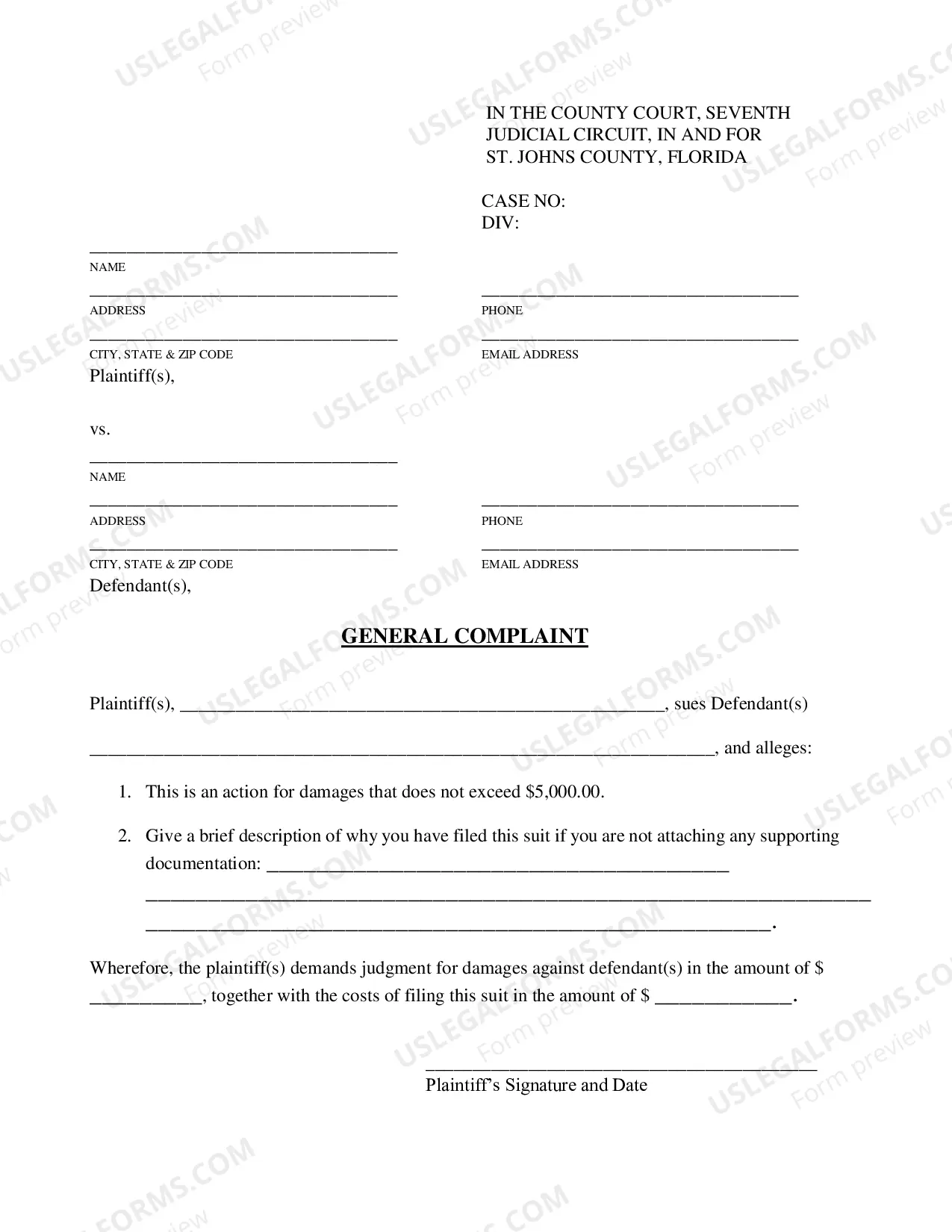 Preview General Complaint