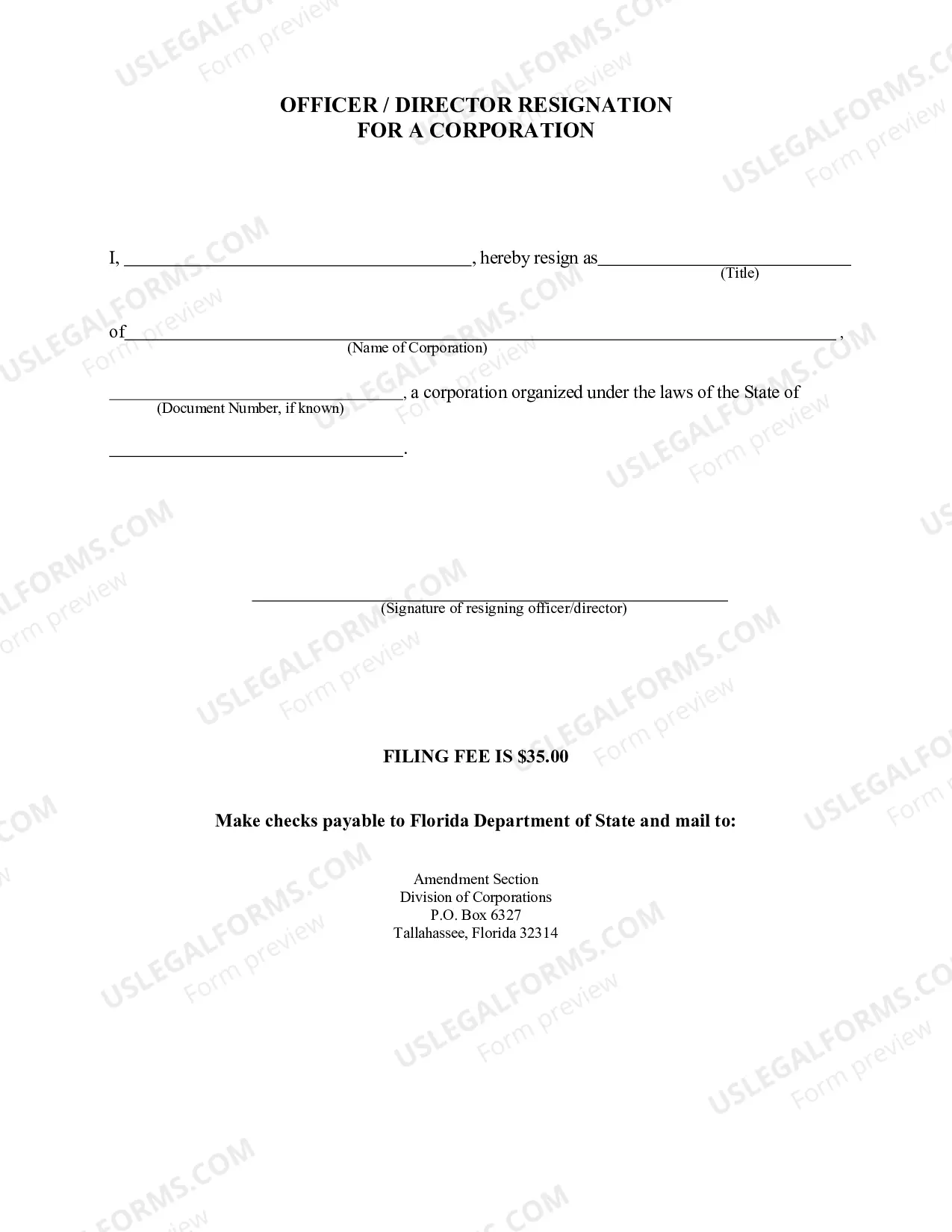 Preview Officer Director Resignation