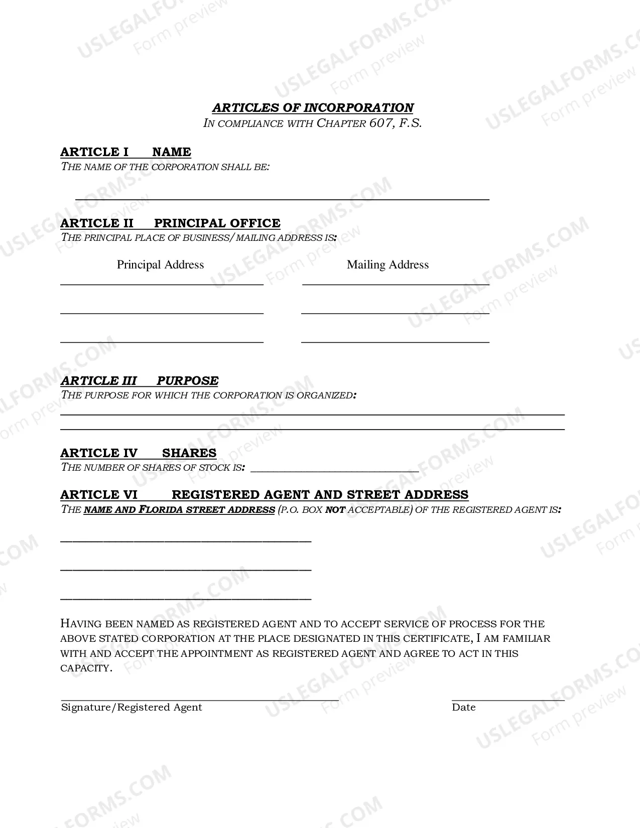 Preview Certificate of Domestication