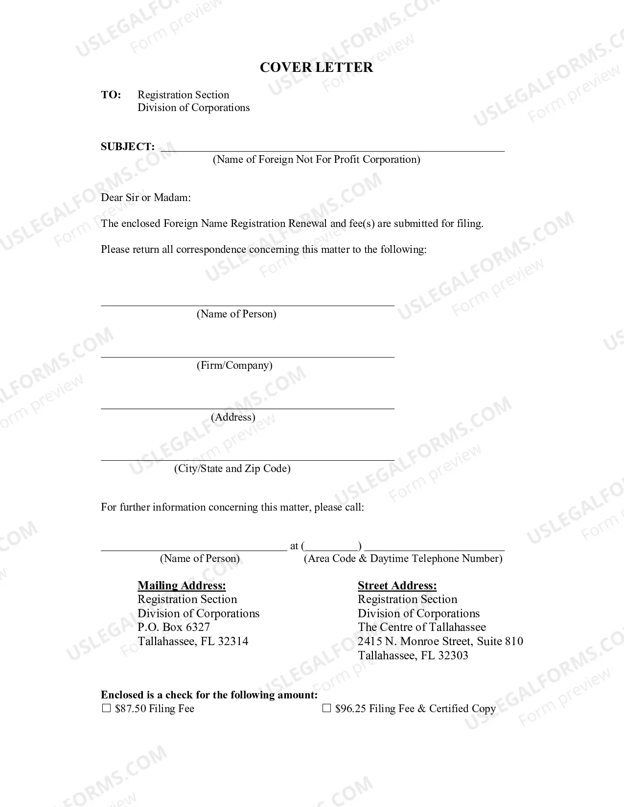 Preview Renewal Application For A Foreign Name Registration For Foreign Not For Profit Corporation