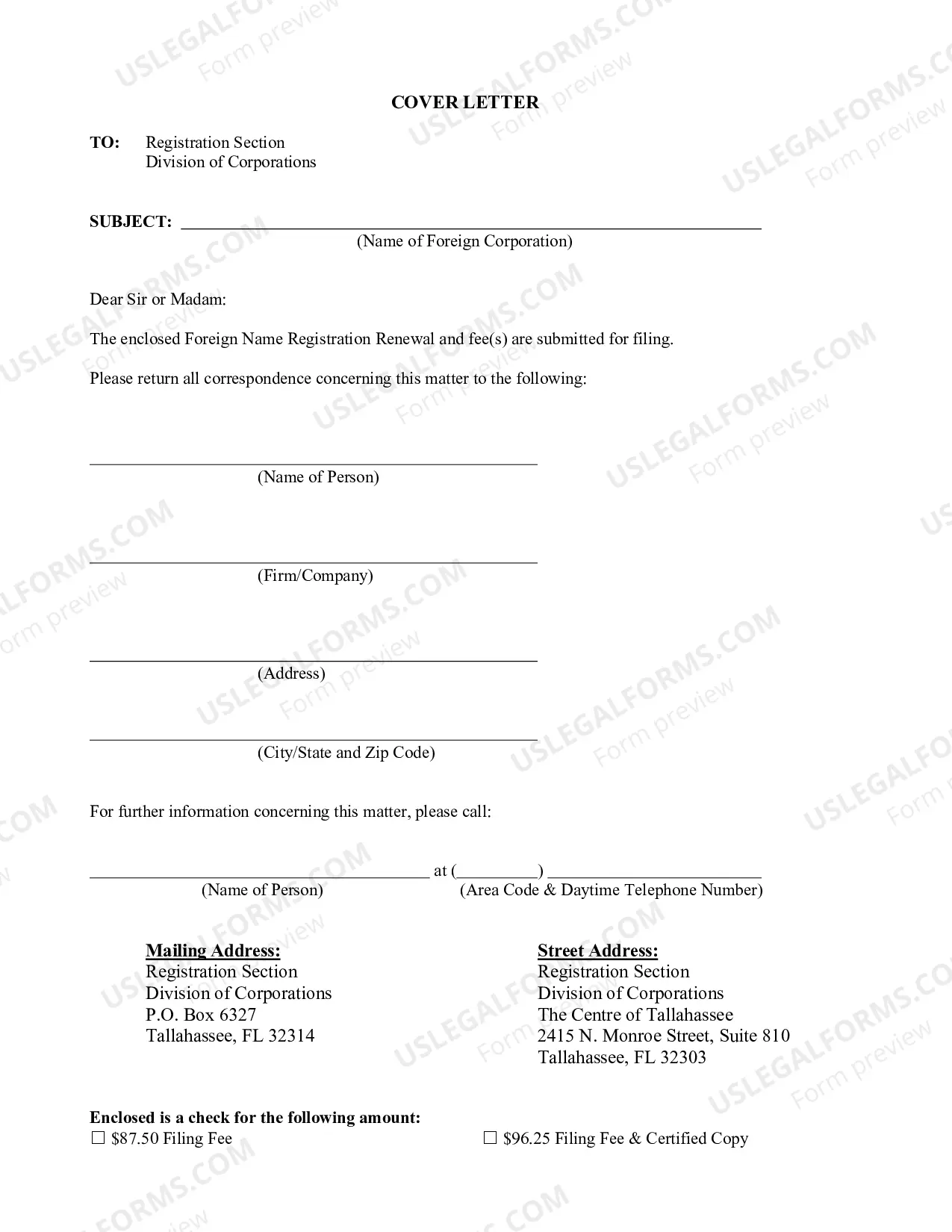Preview Renewal Application For A Foreign Name Registration For Foreign Profit Corporation