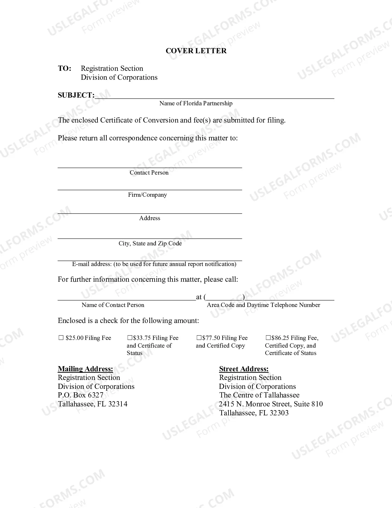 Preview Certificate of Conversion For Florida Partnership Into Other Organization