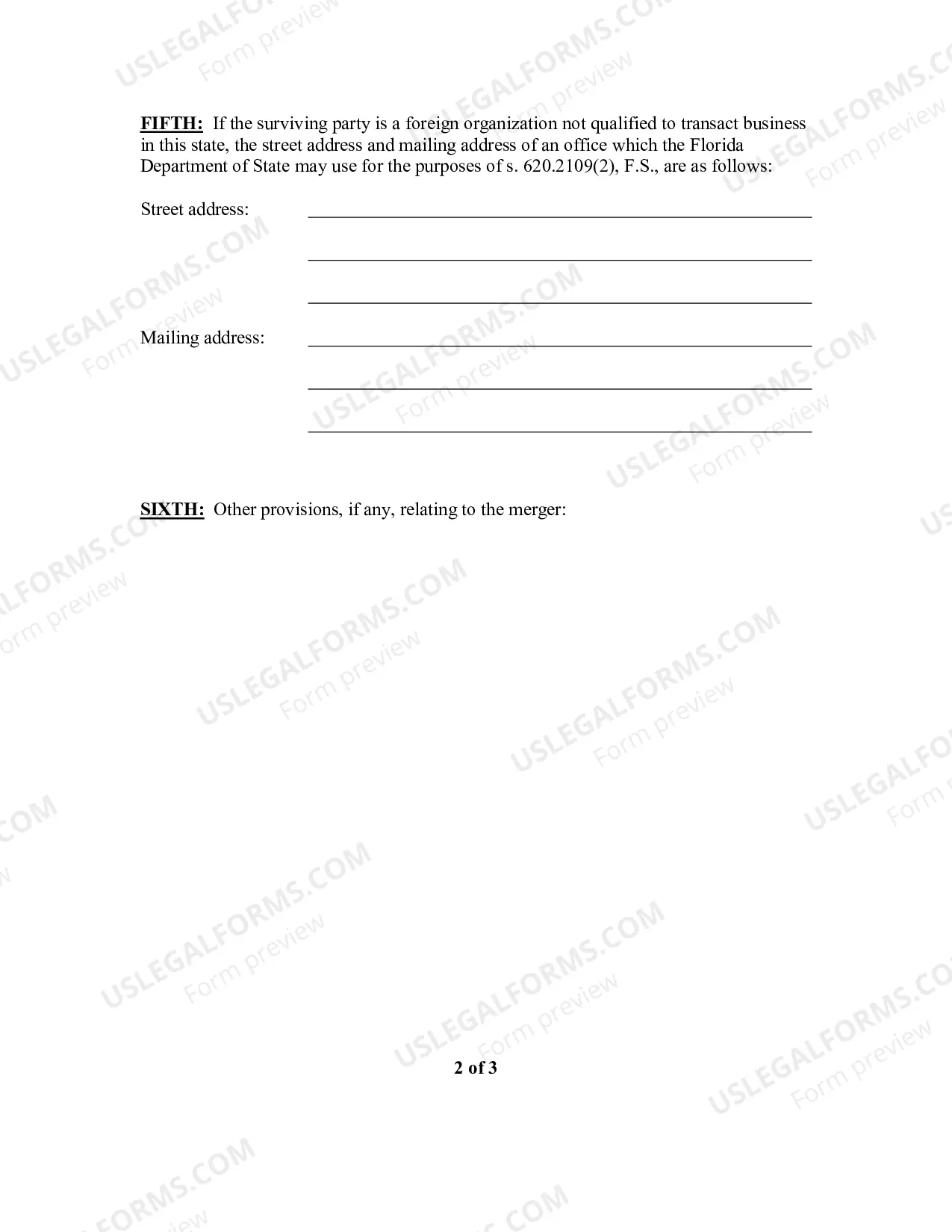 Preview Certificate of Merger For Florida Limited Partnership Or Limited Liability Partnership