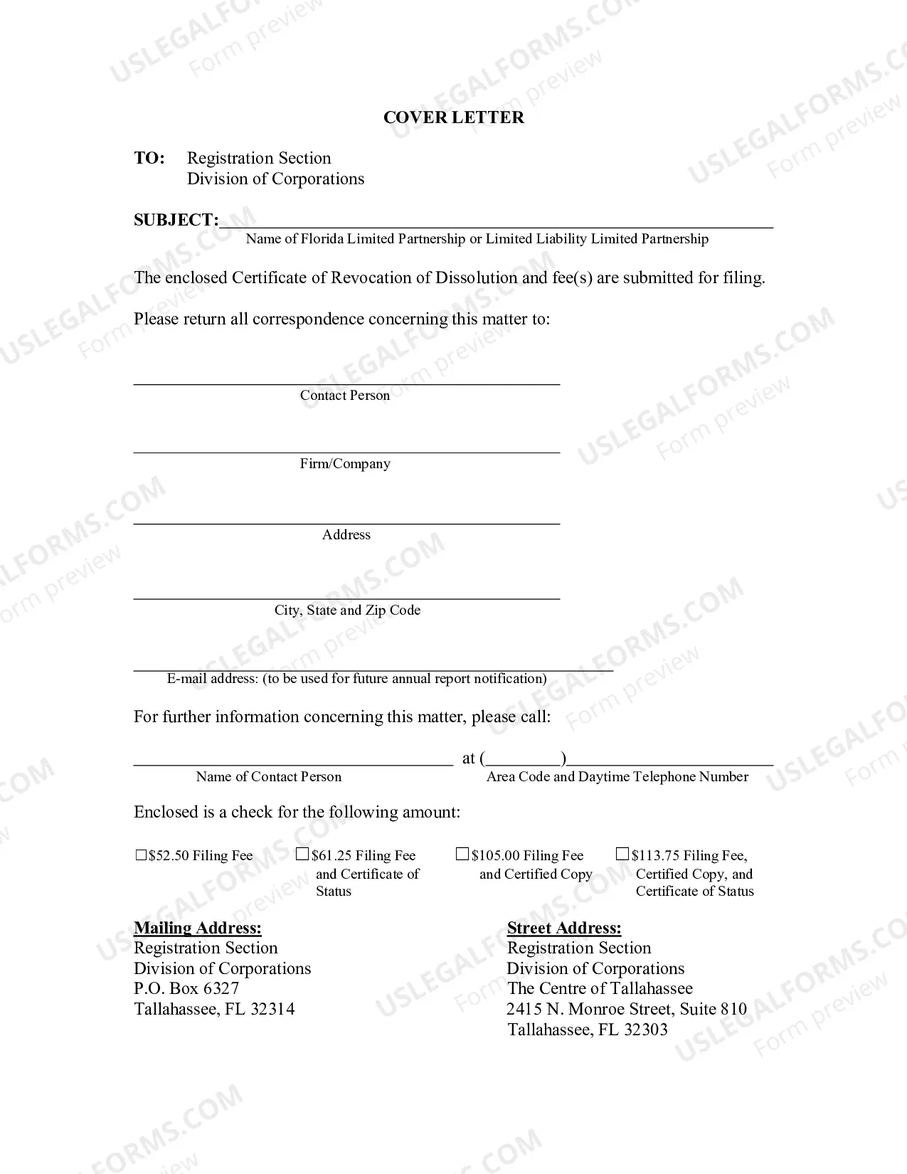 Preview Certificate of Revocation Of Dissolution For Florida Limited Partnerhip or Limited Liability Partnership