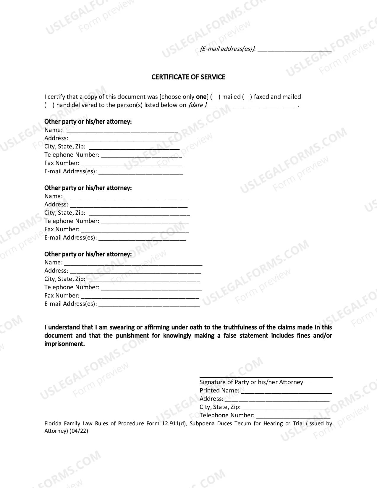 Preview Subpoena Duces Tecum For Trial (For Issuance By Attorney)