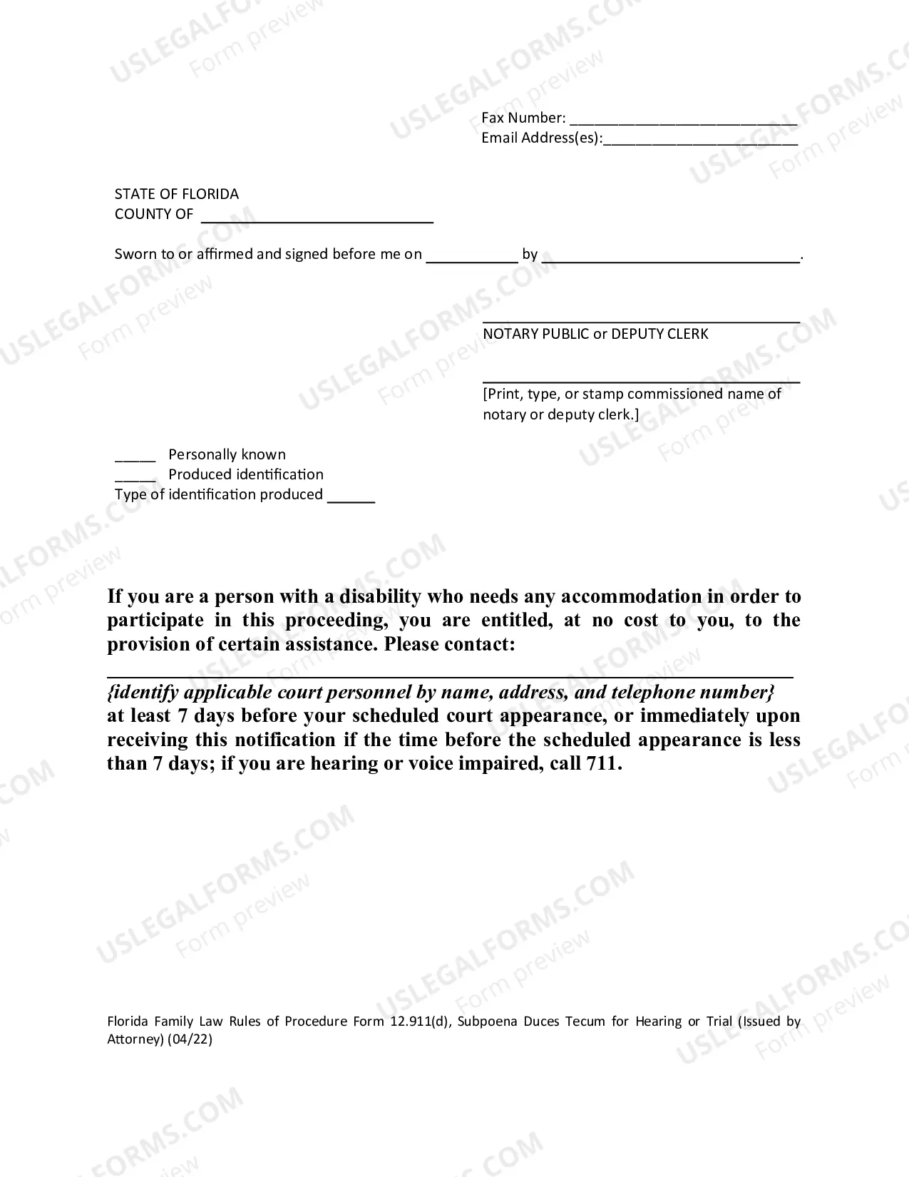 Preview Subpoena Duces Tecum For Trial (For Issuance By Attorney)