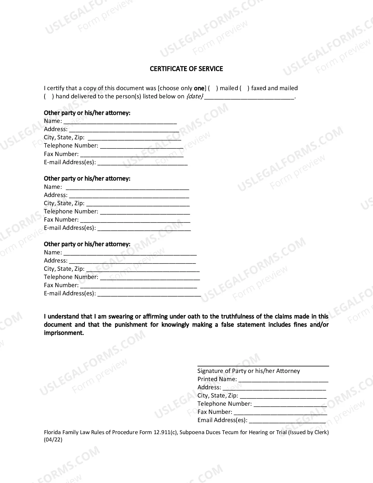 Preview Subpoena Duces Tecum For Trial (For Issuance By Clerk)