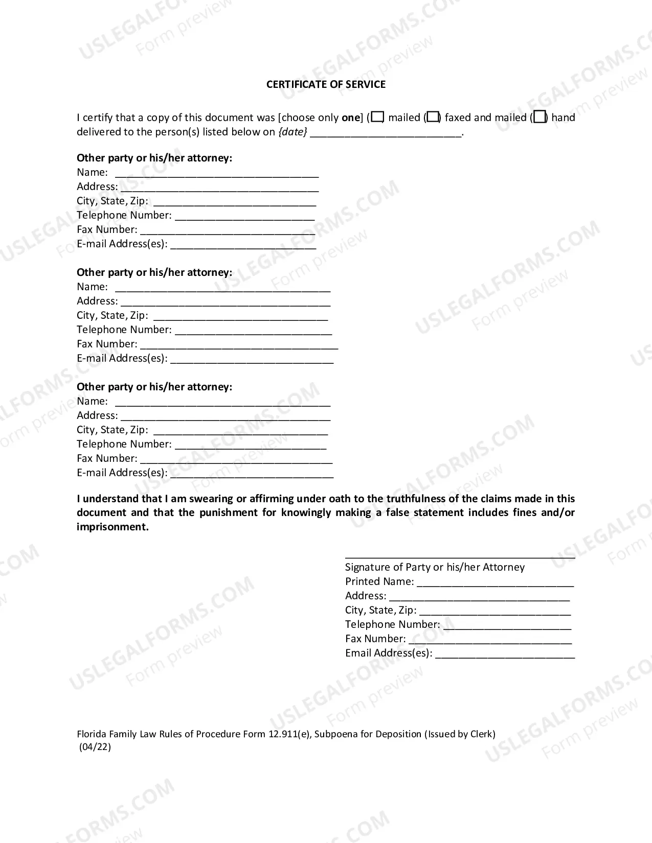 Preview Subpoena For Deposition (For Issuance By Clerk)