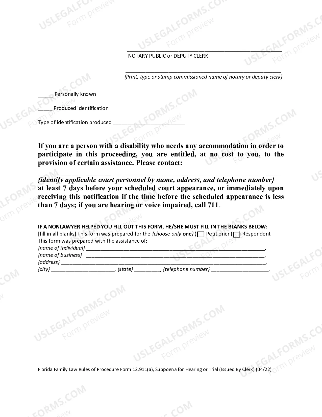 Preview Subpoena For Trial (For Issuance By Clerk)