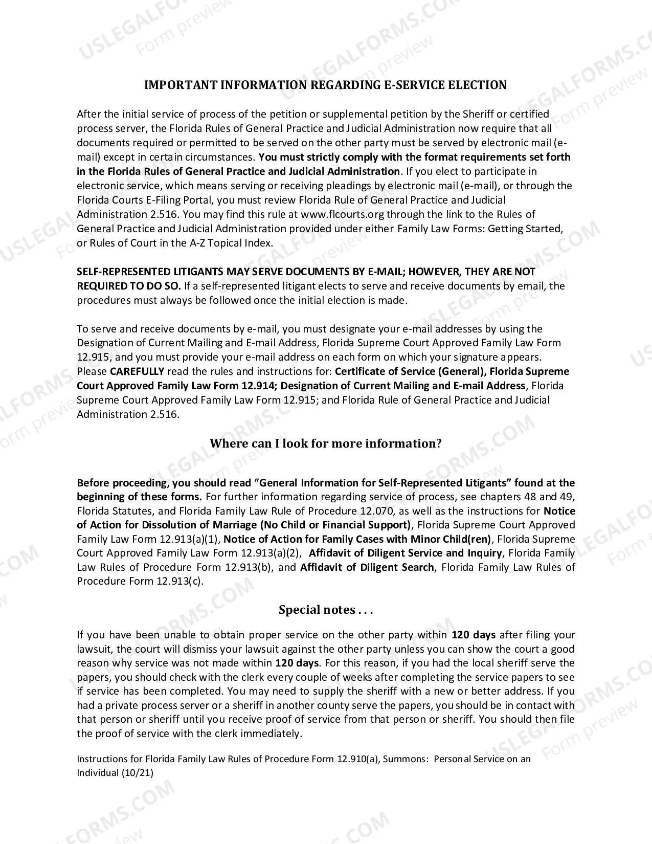 Preview Summons (General)