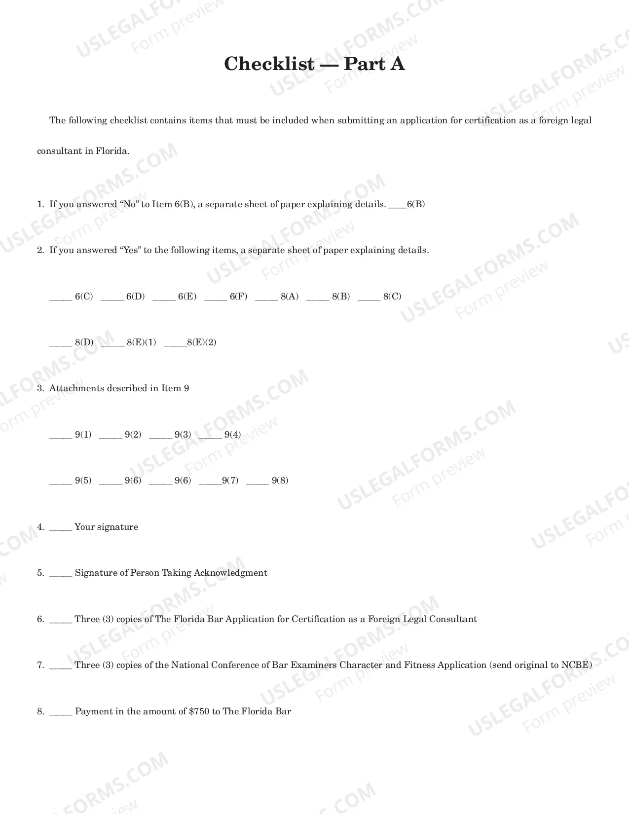 Preview Application For Certification As Foreign Legal Consultant (Packet)