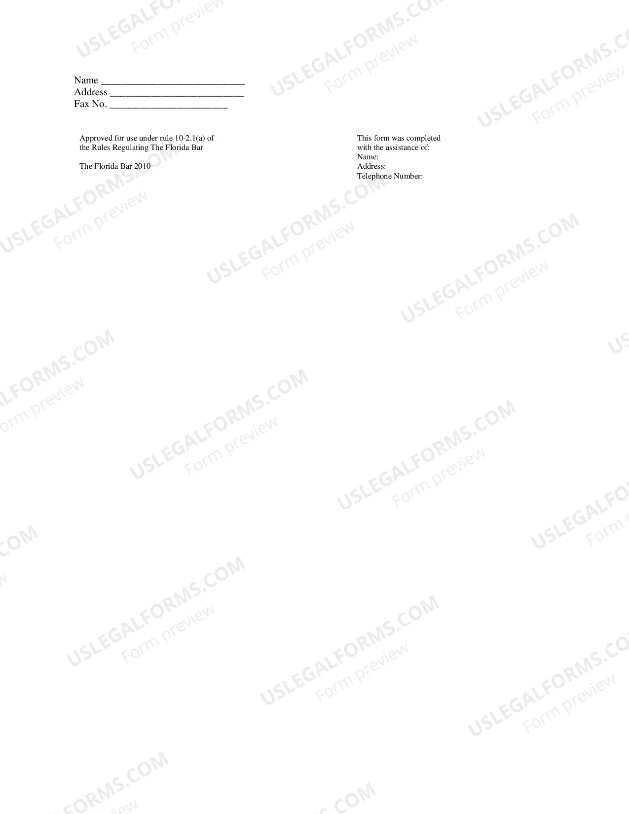 Preview Nonmilitary Affidavit