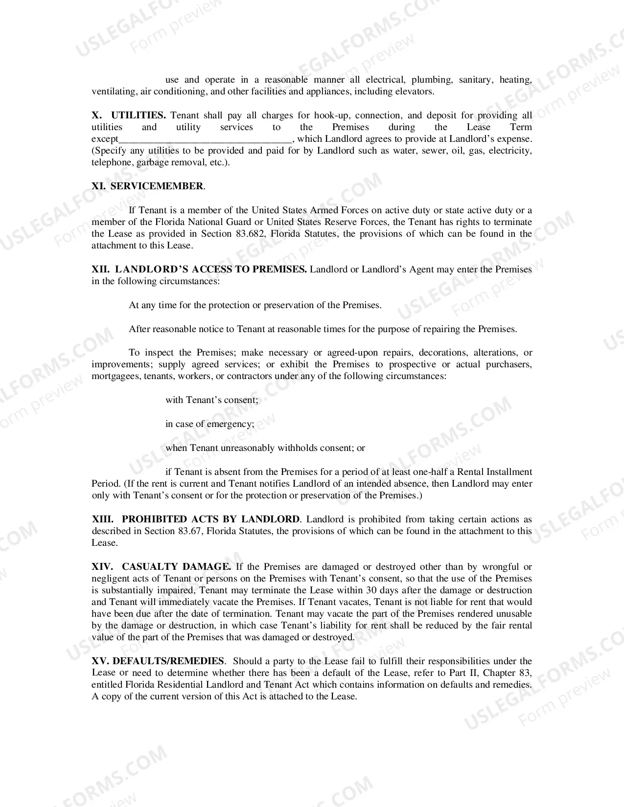 Preview Residential Lease For Apartment-Unit In Multi-Family Rental Housing