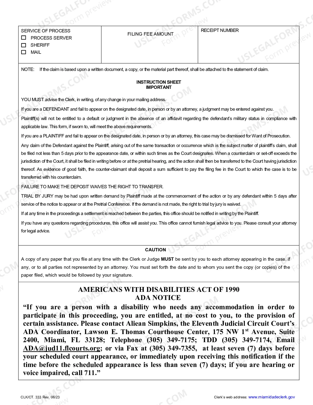 Preview Statement of Claim For Work Done And Materials Furnished