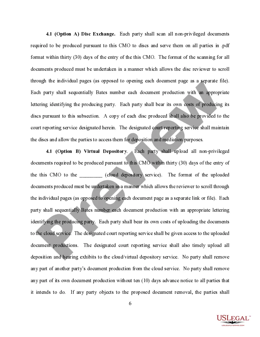 Preview Complex Construction Case Management Order