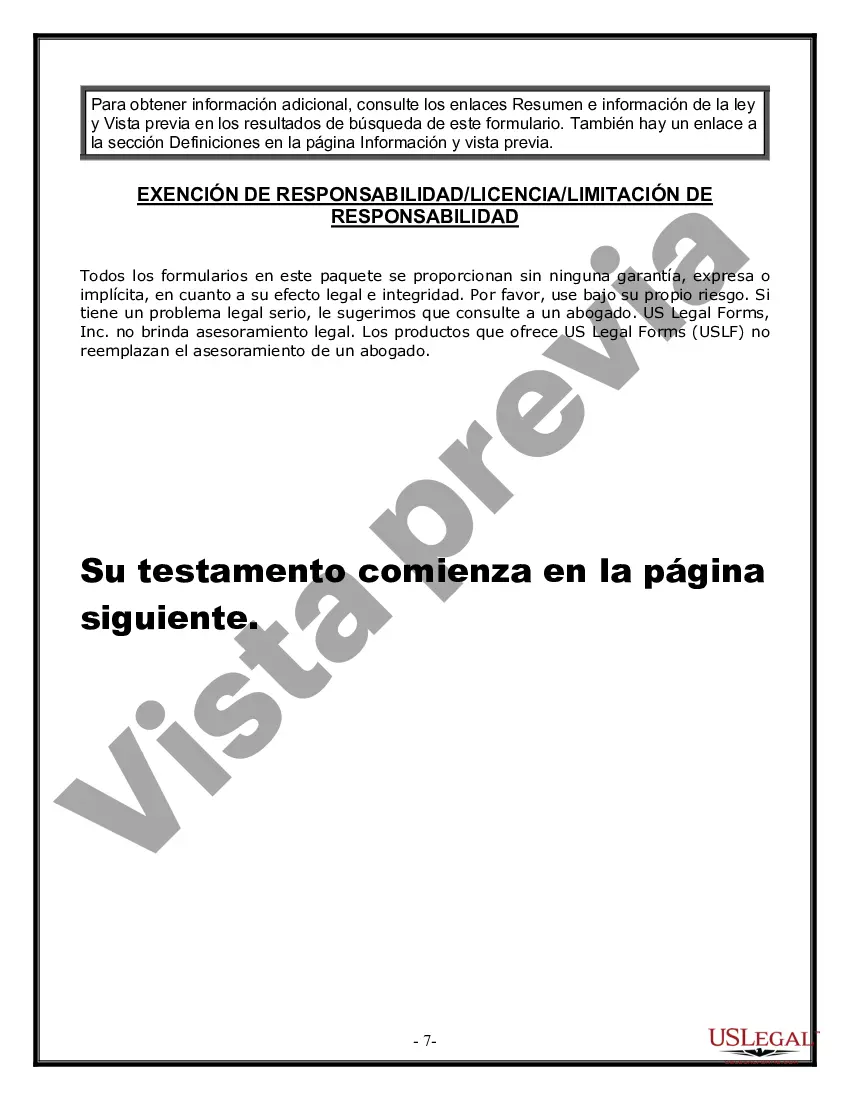 Preview Formulario de última voluntad y testamento legal para persona soltera sin hijos