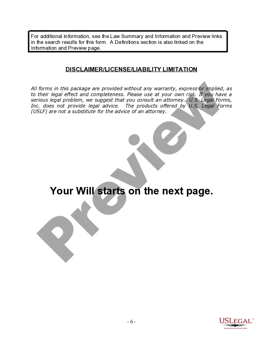 Preview Last Will and Testament for Divorced Person Not Remarried with Adult and Minor Children