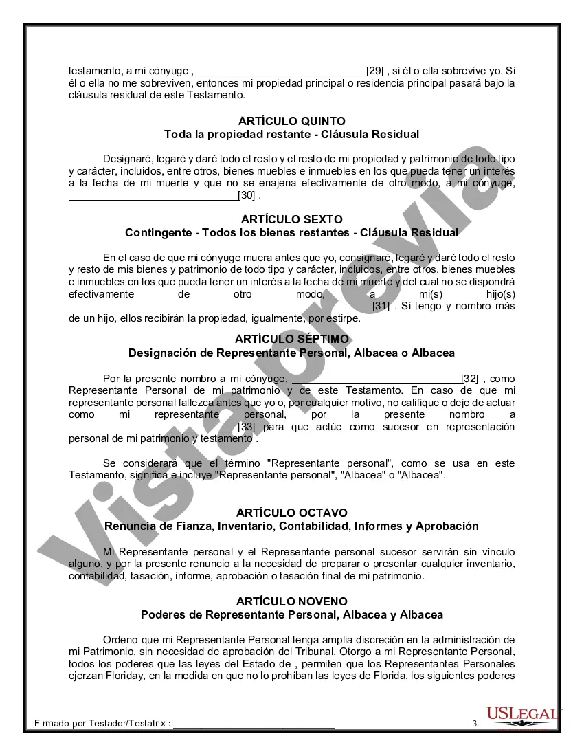 Preview Paquete de Voluntades Mutuas con Últimas Voluntades y Testamentos para Pareja Casada con Hijos Adultos