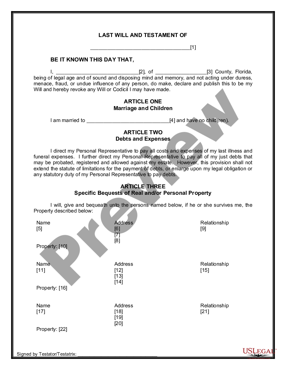 page 6 Mutual Wills package with Last Wills and Testaments for Married Couple with No Children preview