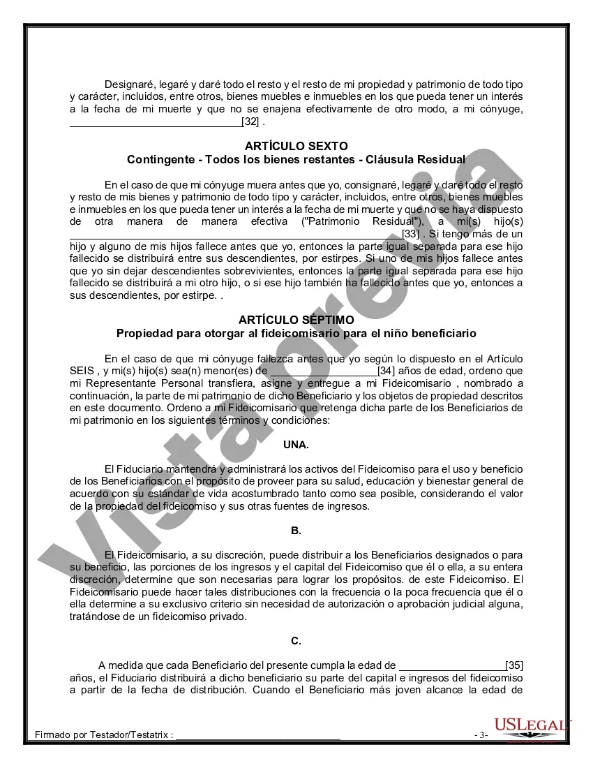 Preview Paquete de Voluntades Mutuas con Últimas Voluntades y Testamentos para Pareja Casada con Hijos Menores