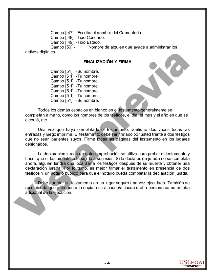 Preview Paquete de Voluntades Mutuas con Últimas Voluntades y Testamentos para Pareja Casada con Hijos Menores