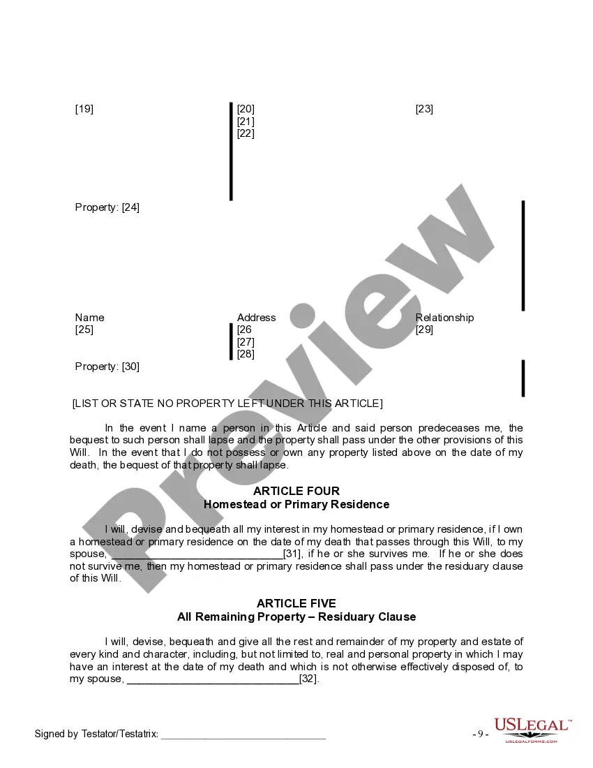 Preview Mutual Wills Package with Last Wills and Testaments for Married Couple with Minor Children