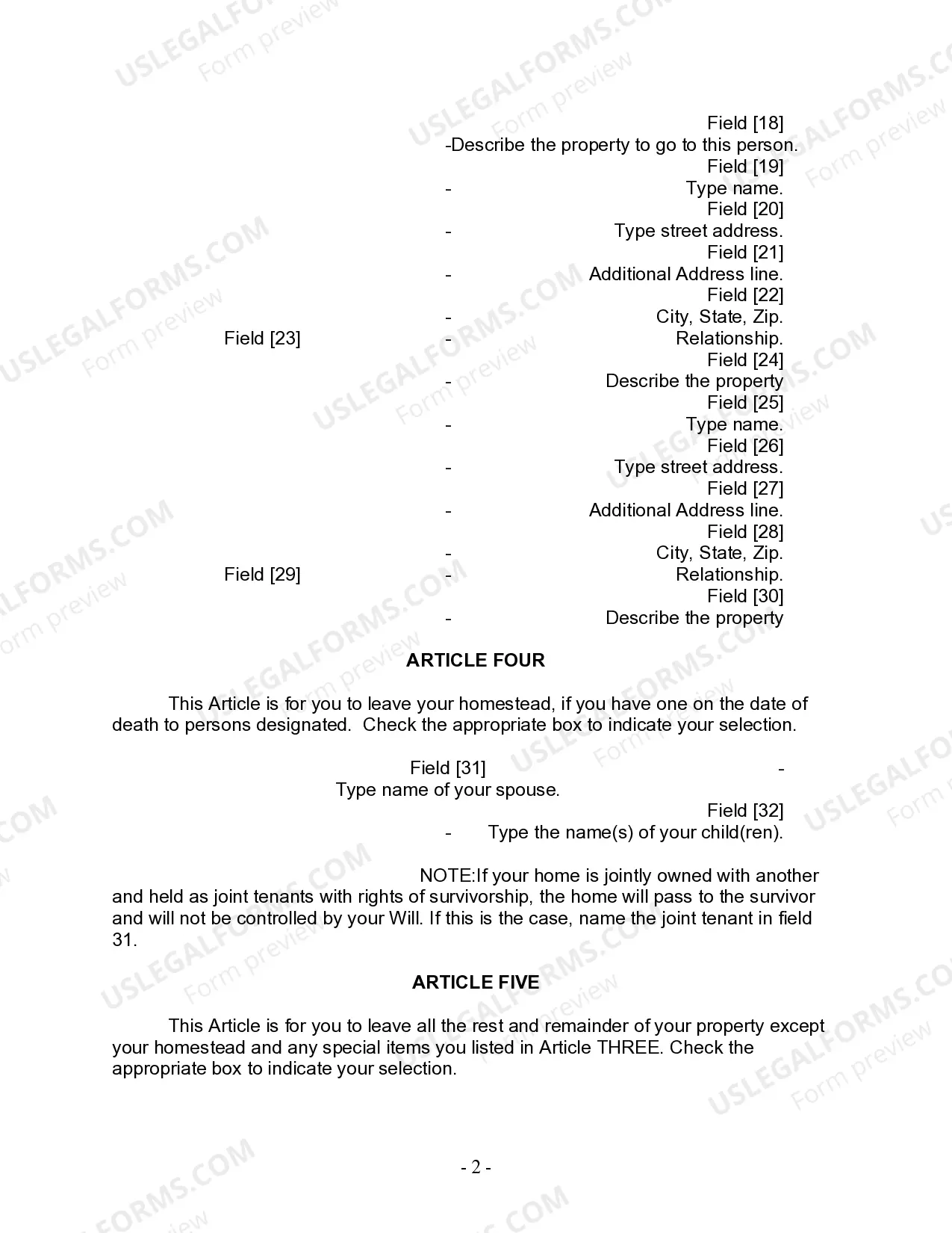 Preview Last Will and Testament for Married Person with Adult and Minor Children from Prior Marriage
