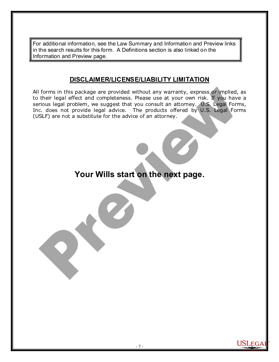 page 6 Mutual Wills Package with Last Wills and Testaments for Married Couple with Adult and Minor Children preview