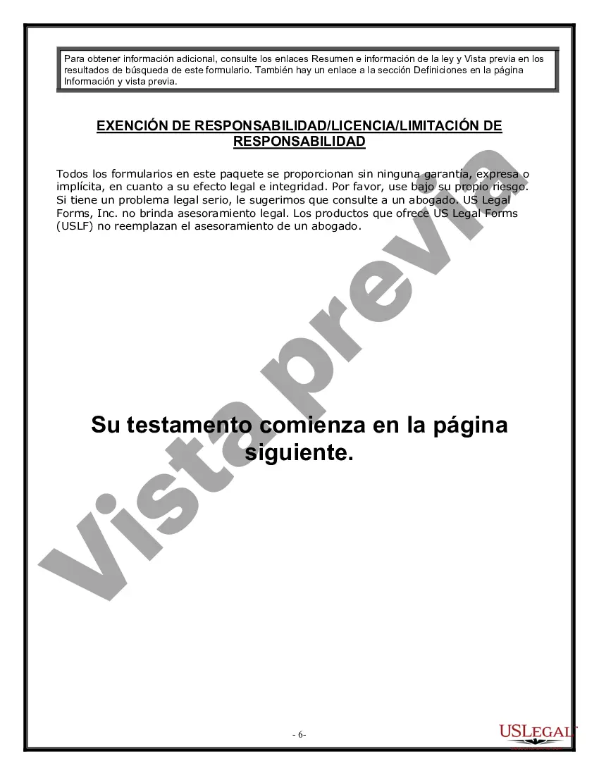 Preview Formulario de testamento y última voluntad legal para viuda o viudo con hijos adultos
