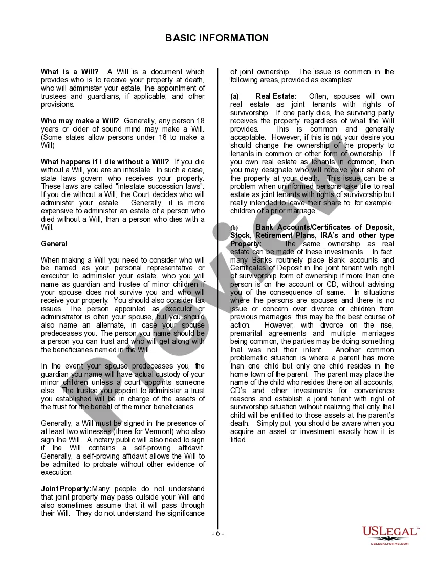 Preview Last Will and Testament for a Widow or Widower with Adult Children