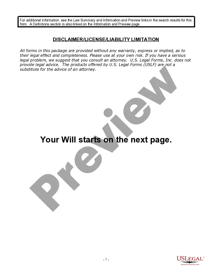 Preview Last Will and Testament for a Widow or Widower with Adult Children