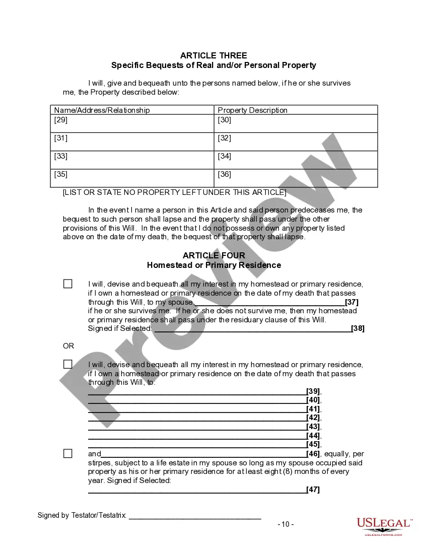 Preview Last Will and Testament for Divorced and Remarried Person with Mine, Yours and Ours Children