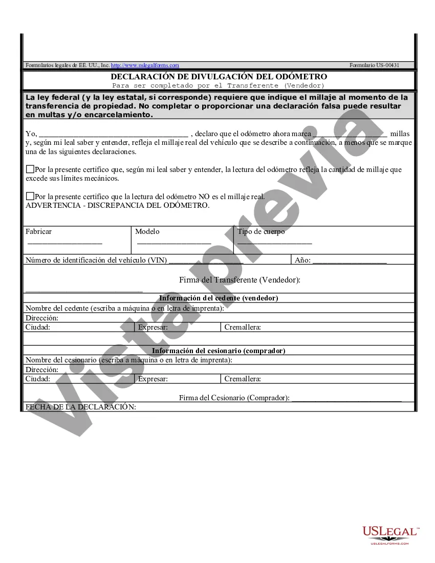 Preview Factura de Venta de Automóvil y Declaración de Odómetro